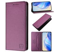 HAOFUGUI Wallet Case for Oppo A54 5G / A74 5G, with RFID Block Card Slots Kickstand Shockproof Protective Cover, Magnetic Flip Leather Case Flip Wallet Case-Dark purple