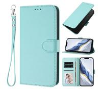 HAOFUGUI Wallet Case for Realme C75 4G / 14x 5G, PU Leather Flip Cover with TPU Inner Shell, Shockproof Protection, Card Slots, Cash Pocket and Wrist Strap-Mint