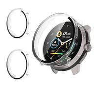 Haofun 2 Pieces Cover for SUUNTO Race S with 9H HD Ultra Tempered Glass Screen Protector, PC Protective Case, Full Protection - Transparent