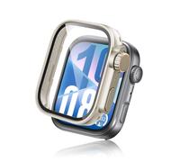 Haofun Case for Huawei Watch Fit 4 Protective Case with Screen Protector, Hard PC Ultra Thin Anti-fall Scratch-Resistant Protective Case, Glass Screen Protector - Starlight