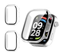 Haofun Pack of 2 Case for Xiaomi Redmi Watch 6 Protective Case with Screen Protector, Hard PC Ultra Thin Anti-fall Scratch-Resistant Protective Case - Transparent