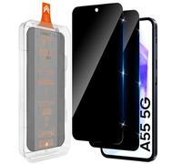 Haofun Pack of 2 Privacy Screen Protectors for Samsung Galaxy A55 5G for Tempered Glass, Bubble-Free Car Mounting, Hardness 9H Black Edge Privacy Protective Glass, Anti Fingerprints, Anti-Spy Tempered