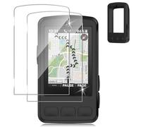 Haofun Silicone Cover for Wahoo Fitness ELEMNT BOLT V3/BOLT 3 with 9H HD Ultra Tempered Glass Screen Protector *2 + Black Silicone Protective Case*1, Full Protection