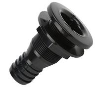 Haofy 1 1/4in Black Plastic Thru Hull Fitting ABS Boat Plumbing Connector Easy Installation Marine Systems Reliable Hose Connection for Vessels Ensures Strong Impact Simple