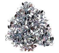 Haofy 1000 Pieces Horse Eye Rhinestones, Flat Back Glass Crystals for Easy Nail Art Application, Versatile DIY Craft Decorations for Scrapbooking Jewelry Making, All Skill Levels (01 White AB)