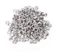 Haofy 100Pcs Brass Grommets Eyelets for Leather Crafts 5mm Rivets with Washers Perfect for Bag Making Clothing Accessories Easy Setup for Enthusiasts and Crafters Professional (Silver)