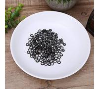 Haofy 100Pcs Brass Grommets Eyelets for Leather Crafts 5mm Rivets with Washers Perfect for Bag Making Clothing Accessories Easy Setup for Enthusiasts and Crafters Professional (Silver Black)