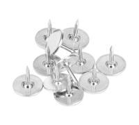 Haofy 100Pcs Flat Head Upholstery Nail Durable Iron Craft Drawing Pin for Home Decor Silver (Diameter 14MM*Total Length 20MM)