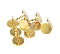 Haofy 100Pcs Flat Head Upholstery Nail Durable Iron Craft Drawing Pin for Home Decor Silver (Diameter 9MM*Total Length 8MM)