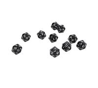 Haofy 10PCs 20 -Side Plastic Cubes' Set, Wear Proof Langable Polyedric Cubes with Clear Numbers, Light and Portable for Christmas, Educational Games [] (Black)