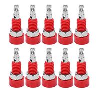 Haofy 10pcs 2mm Banana Jack Female Socket Connector, Brass Binding Post for Electronic Instruments and Industrial Equipment (red)