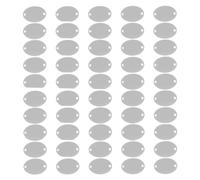 Haofy 17mm Zinc Alloy Oval Matte Silver Stamp Tags, 50pcs