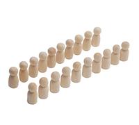 Haofy 20Pcs Unfinished Wooden Peg Doll Kit Natural Craftwood DIY Family Activity Project Ideal for Small Hands Creative Bonding Time Each Doll Measures 1.7 Inches Tall Encouraging (34MM Mixed Male
