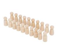 Haofy 20Pcs Unfinished Wooden Peg Doll Kit Natural Craftwood DIY Family Activity Project Ideal for Small Hands Creative Bonding Time Each Doll Measures 1.7 Inches Tall Encouraging (43MM Mixed Male