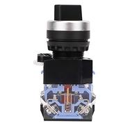 Haofy 22mm Black Self-Locking Knob Switch for Electromagnetic Starter, 2 Position Rotating Switch for AC/DC Electrical Circuits, Pack of 10