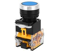 Haofy 22mm Self Locking Push Button Switch Engineering Plastics for Safety 5pcs 37V-440V Applicable Scene (Blue)