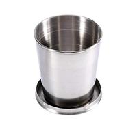 Haofy 240ML/140ML/75ML3 Size Optional All Stainless Steel Telescopic Cup Folding Cup, Key Wine Glass Folding Cup (L)