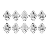 Haofy 316 Stainless Steel Suspension Eye Plate Set for Strong and Durable Installation on Various Places Like Solid Walls, Ceilings, and Trees, 10Pcs Rhombus Shape Eye Plate, 5.5mm Fixed Hole