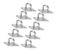 Haofy 316 Stainless Steel Suspension Eye Plate Set for Strong and Durable Installation on Various Places Like Solid Walls, Ceilings, and Trees, 10Pcs Rhombus Shape Eye Plate, 5.5mm Fixed Hole