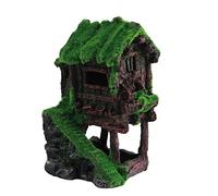 Haofy 3D Realistic Aquarium Resin Pavilion Ornament for Freshwater Saltwater Tanks - Functional Fish Hiding Cave Resin Low Maintenance Compatible with Spec LED