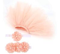 Haofy 3Pcs Newborn Photography Props, Lace Skirt Flower Headband for Baby Girls, Baby Photo Shoot Outfits Including Flower Wrapped Chest, Suitable for 0-1 Years, Home Use, Birthday Party (Hundred