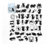 Haofy 45pcs Cat Theme Stickers Cute Kawaii Decorative Self Adhesive Planner Stickers with Various Shapes Sizes for Calendar Notebook Handbook DIY