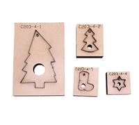 Haofy 4Pcs Christmas Leather Cutting Dies Set Tree Stocking Star Shaped Stencils for DIY Craft Making Carbon Steel Blades Cut Leather Cardboard Plastic Clay Wallets Belts Keychains