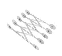 Haofy 5 Wheel Round Dough Cutter Scooter, Stainless Steel of Expandable Pizza Cutter, Ideal for Cutting Pizzas and Brownies, Durable and Rustproof Material