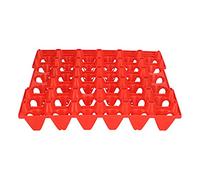 Haofy 5PCS Egg Storage Crates Green Plastic 30 Cell Egg Holders Stackable Chicken Trays for Home Farm Kitchen Storing Sorting Packing Shipping (Red)