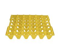 Haofy 5PCS Egg Storage Crates Green Plastic 30 Cell Egg Holders Stackable Chicken Trays for Home Farm Kitchen Storing Sorting Packing Shipping (Yellow)