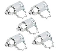 Haofy 5Pcs Hydraulic Testing Adapter Thread Test Coupling Connectors - Reliable Sealing - Convenient to Use - Ideal for Hydraulic Systems and Pressure Detection (Carbon Steel Galvanized 3)