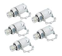 Haofy 5Pcs Hydraulic Testing Adapter Thread Test Coupling Connectors - Reliable Sealing - Convenient to Use - Ideal for Hydraulic Systems and Pressure Detection (Carbon Steel Galvanized 2)