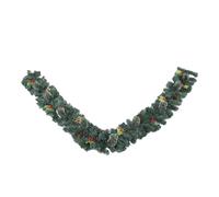 Haofy 9FT Pre Lit Artificial Xmas Garland with Red Berries and Multi Mode Lights for Fireplace Stairs Indoor Outdoor
