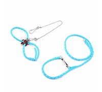Haofy Adjustable, Slip-resistant Pet Leash Harness, Cozy for Small Hamsters, Rabbits and Turtles, Blue & Pink, with Safe Bell, Great Present for Friends and Family, Made of Cotton (Blue)