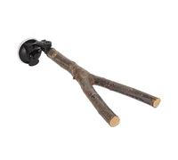 Haofy Adjustable Wooden Perch with Non Slip Texture, Bird Branch Perch Stand Training Tool for Parakeets, Cockatoos, 1 X Bird Branch Perch1 X Suction Cup (25CM)