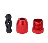Haofy Aluminum Alloy Adjustable Drill Bit Stop Collar Red Anti Slip Ring, Precise Depth Control for Woodworking and Brick Drilling (For 0.24 to 0.43in Drill Bit)