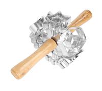 Haofy Aluminum Alloy Donut Cutter Roller with Rolling Pin Multi Shape Baking Mold for Home Kitchen Easy Doughnut Making Tool for Beginners Bakers Cooking Enthusiasts (Type 1)