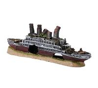 Haofy Aquarium Shipwreck Decoration, Resin Titanic Lost Wrecked Boat for Fish Tank, Realistic Sunken Ship Ornament for Aquatic Habitats