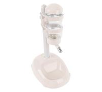 Haofy Automatic Pet Water Dispenser, 500ml Capacity, Adjustable Height Feeder, Detachable Bottles for Dogs and Cats (Beige)