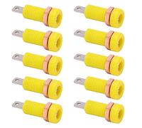 Haofy Banana Jack Connector Panel Wear-resistant 10pcs 4mm Mount Binding Post for Electronic Instrument for DIY Enthusiasts (Yellow)