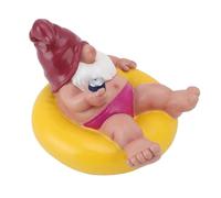 Haofy Beach Gnome Statue, Hand Painted Resin Pool Decor Sun Protective Coating Lightweight 14 Ounces for Summer Parties Garden and Pool Areas Adds Playful Touch to Backyard Gatherings (Yellow)