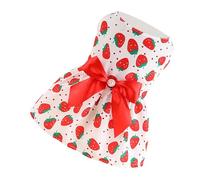 Haofy Beautiful animals: Dog Dress with a Red Strawberry Pattern, Polyester Material in the Style of the Princess Puppy (S)