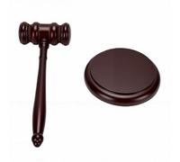 Haofy Beech Wood Court Gavel with Sound Block Base (Hammer with Base) | 9.84in Professional Judicial Hammer, Balanced Swinging Motion for Civil Criminal Trials, Auction Events, Official Boardroom