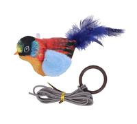 Haofy Bird Cat Toy,Touch Activated Interactive Chirping Bird Cat Toy Safe Materials Plush Simulation Realistic Sounds for Kitten or Small Dogs (Red Orange)