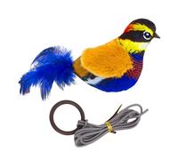 Haofy Bird Cat Toy,Touch Activated Interactive Chirping Bird Cat Toy Safe Materials Plush Simulation Realistic Sounds for Kitten or Small Dogs (Blue Yellow)