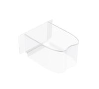 Haofy Bird Feeding Bowl for Cage, Semi Circular 6.7 X 6.2 X 3.8cm Plastic | Hanging Mount, Transparent Thickened Shell, Curved Lip Stops Splatter, 4 Pack, Bird and Chicken Coops