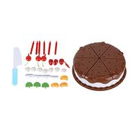 Haofy Birthday Party Cake Toy Set, Plastic DIY Pretend Play Food for Kids, Inspires Friendship and Imagination, for Ages 3 and Up (Chocolate color 37-piece set express box)
