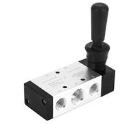 Haofy Black Lever Switch 4H310-10 Hand Pull Pneumatic Mechanical Valve Compact Lightweight Structure Easy to Install for Stable Performance PT3/8 2 Position 5 Way