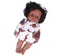 Haofy Black Lifelike Reborn Baby Doll, Flexible Limbs, Safe Materials, Clothes and Hair Can Be Changed with Pure Cotton... (Q12-081C tie-dye brown skirt)