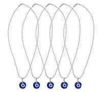 Haofy Blue Eye Lucky Necklace Protection Amulet for Men Women-Attracts Attention of Evil Gods-For Good Luck and Prosperity-Size:2.5 X 2.5cm-Quantity:5